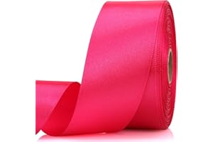 NISDOCF Hot Pink Ribbon-1-1/2 Inch 30 Yards Hot Pink Solid Satin Ribbon for Gift Wrapping,Craft Floral Bouquets,Wedding Party,Timeless Flower,Decoration Floral Hair,Balloons