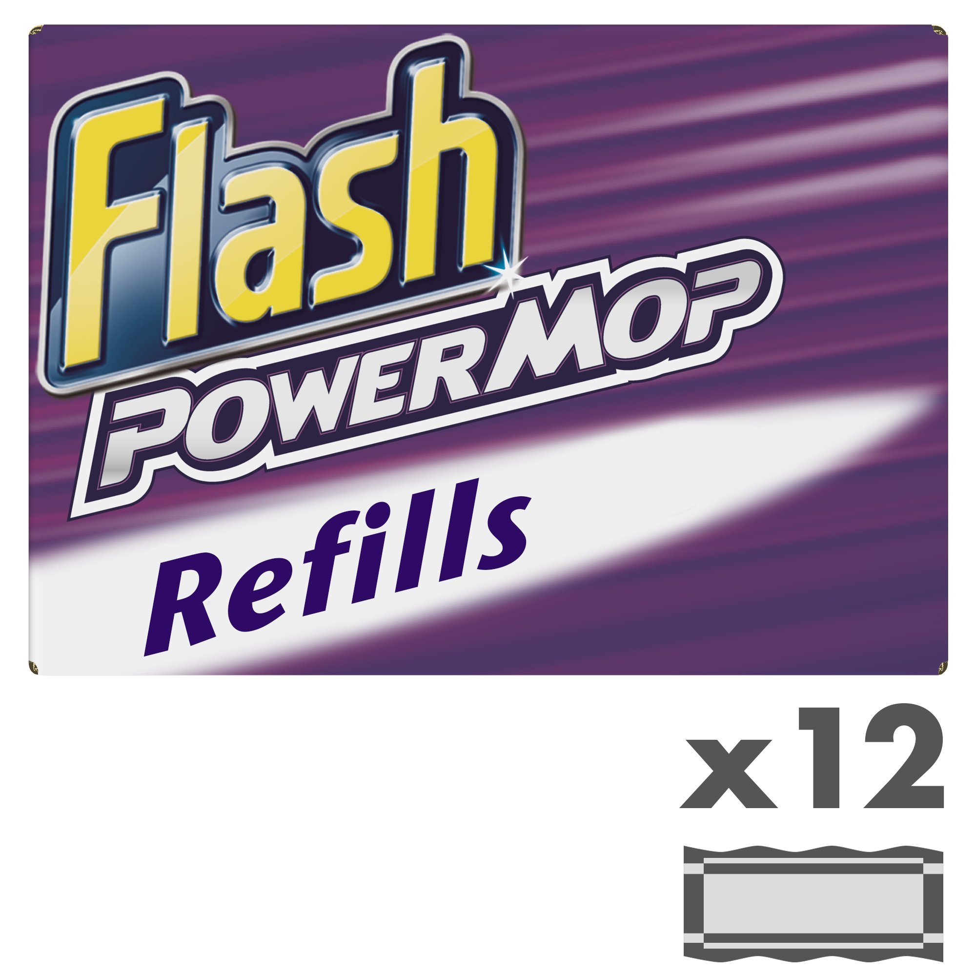 Flash Power Mop All Floors Cleaner Refill, 12 Cleaning Pads (Pack Of 4