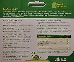SunPass Mini Sticker Pre-Paid Toll Program For