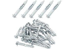 Seimneire 30 Pcs M4 x 46mm Heavy Duty Bolt, Hollow Drive Wall Anchor Screw Zinc Plated Steel Bolt, Anchor Screw Molly Bolts for Plaster Walls Tiles Drywall