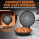 Baker's Friend Countertop Pizza Maker 1400W Graphite 31cm with Non-Stick Plates view 6