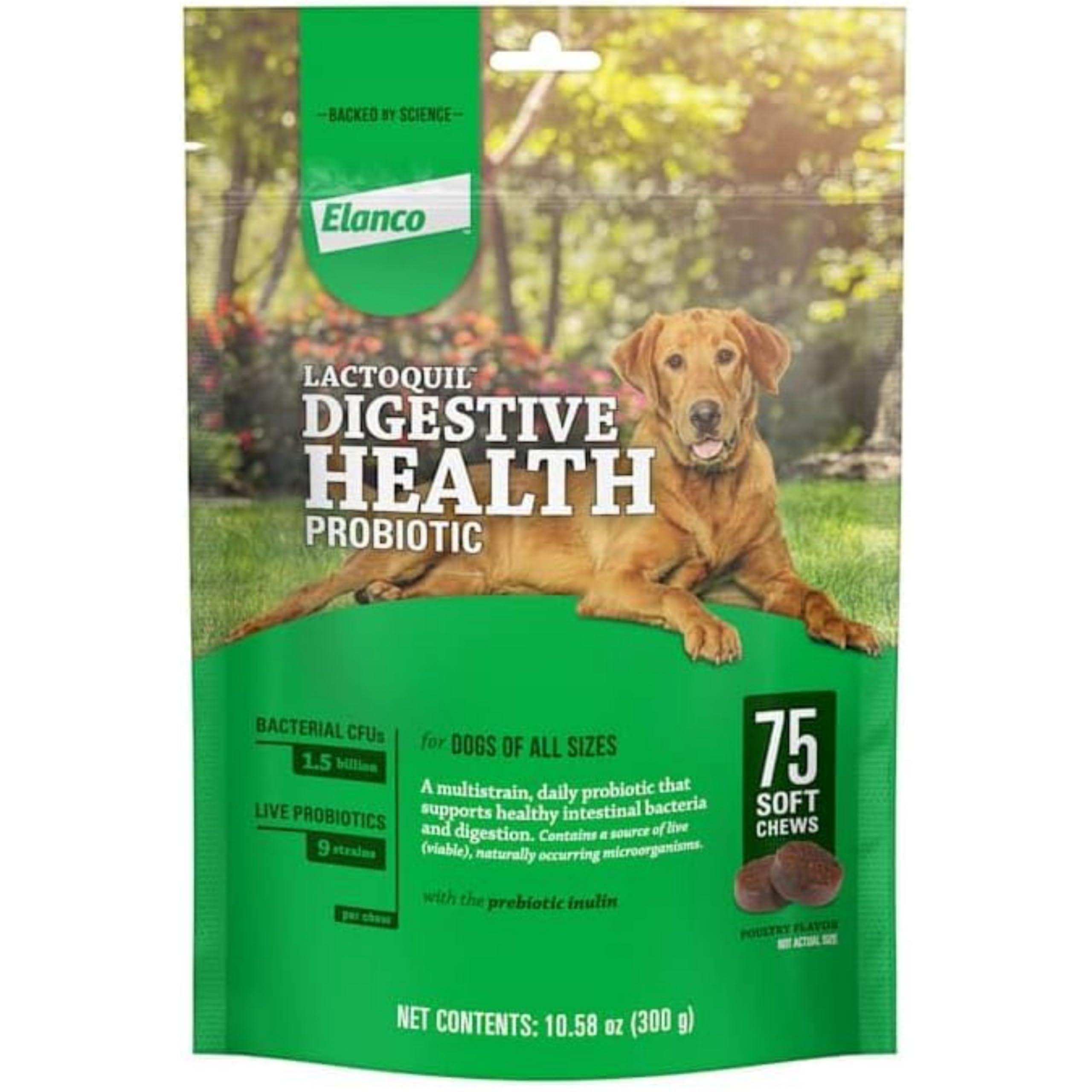 Elanco Lactoquil Soft Chews Digestive Health Probiotic Supplement for Dogs, 75 Count