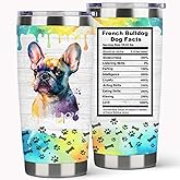 Subvise French bulldog Dog Travel Tumbler-Vacuum Insulated Tumbler with Straw and Lid -20oz Stainless Steel Travel Mug for Dog Lovers (French bulldog)