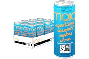 EQUATOR BEVERAGE MOJO Sparkling Coconut Water + Citrus | Hydration Drink & Sports Drink | Electrolytes Beverage 1043 mg | Vitamin B & C | Hydration Drink for Skin & Body | 10.8 Oz (Pack Of 12)