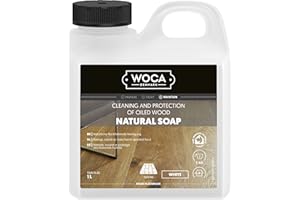 WOCA Natural Soap, White |1 L| - Concentrated Wood Cleaner for oil finished hardwood floors, tables, millwork, cutting boards, countertops and butcher block