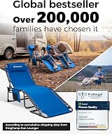 KingCamp Sun Lounger 5-Position Backrest 180 kg Heavy Duty Blue view 9