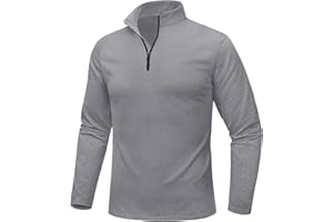 MAGCOMSEN Mens Quarter Zip Pullover Fleece Lined Long Sleeve Golf Shirts 1/4 Zip Thermal Running Athletic Sweatshirts