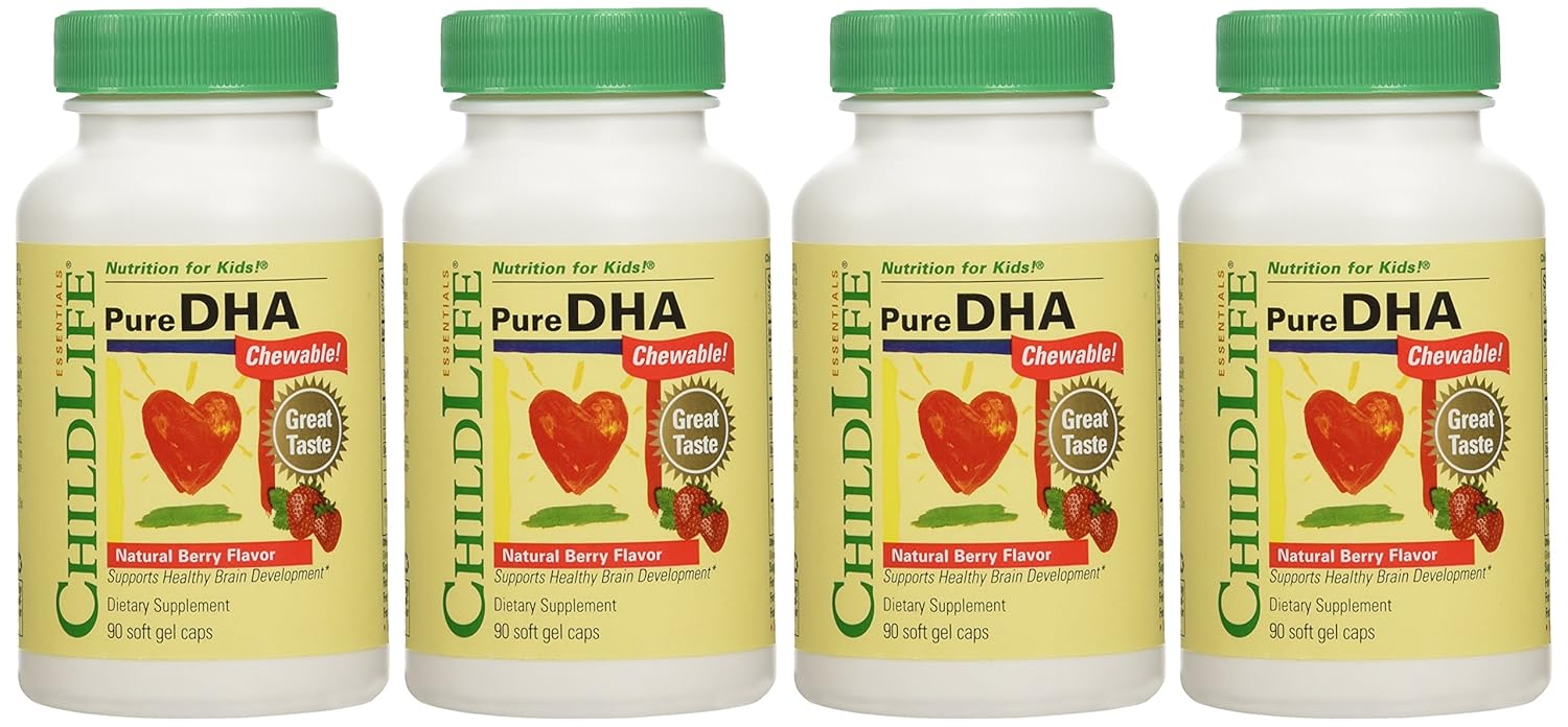 Child Life Pure DHA Soft Gel Capsules 4 pack of 90count bottles Health