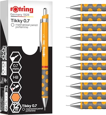 Portaminas rOtring Tikky | HB 0,7 mm | Cuerpo caléndula | Ligero con agarre de goma
