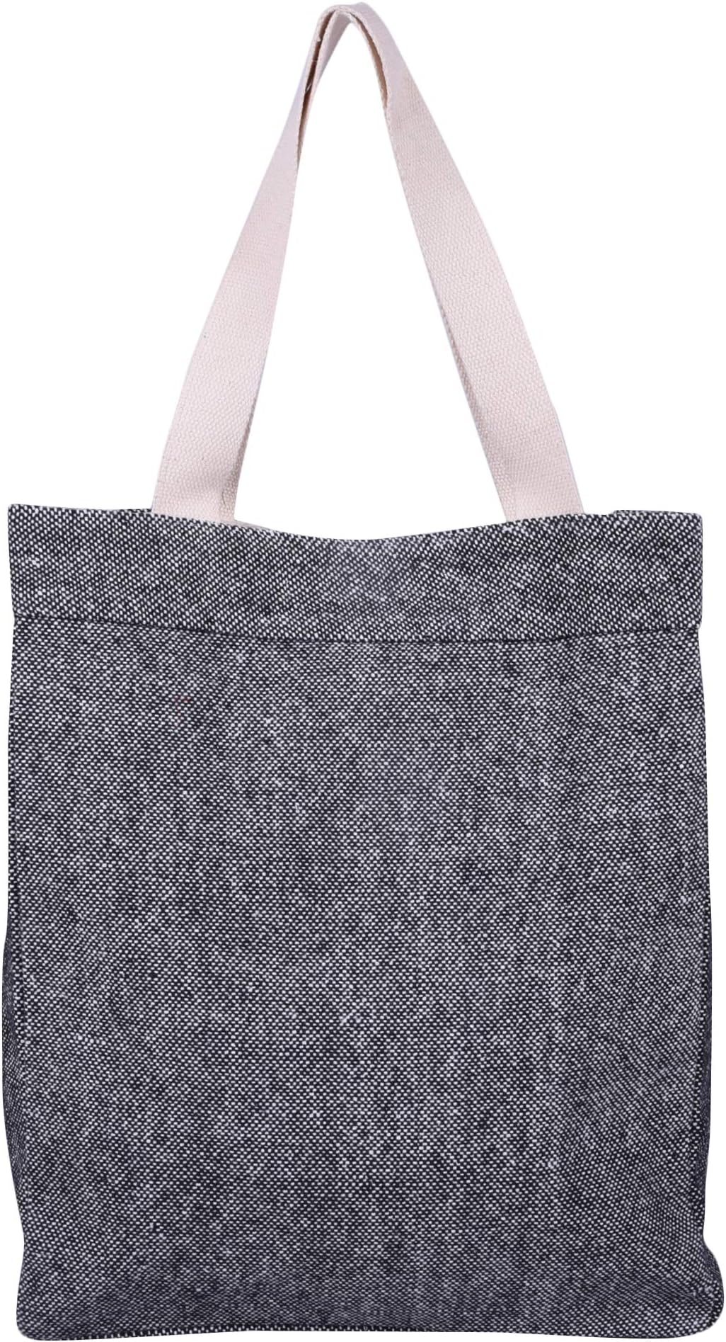 SNH HOMES Women's Cotton Jute Black Classy and Casual Washable Eco Friendly Tote Shoulder Bag with Handle
