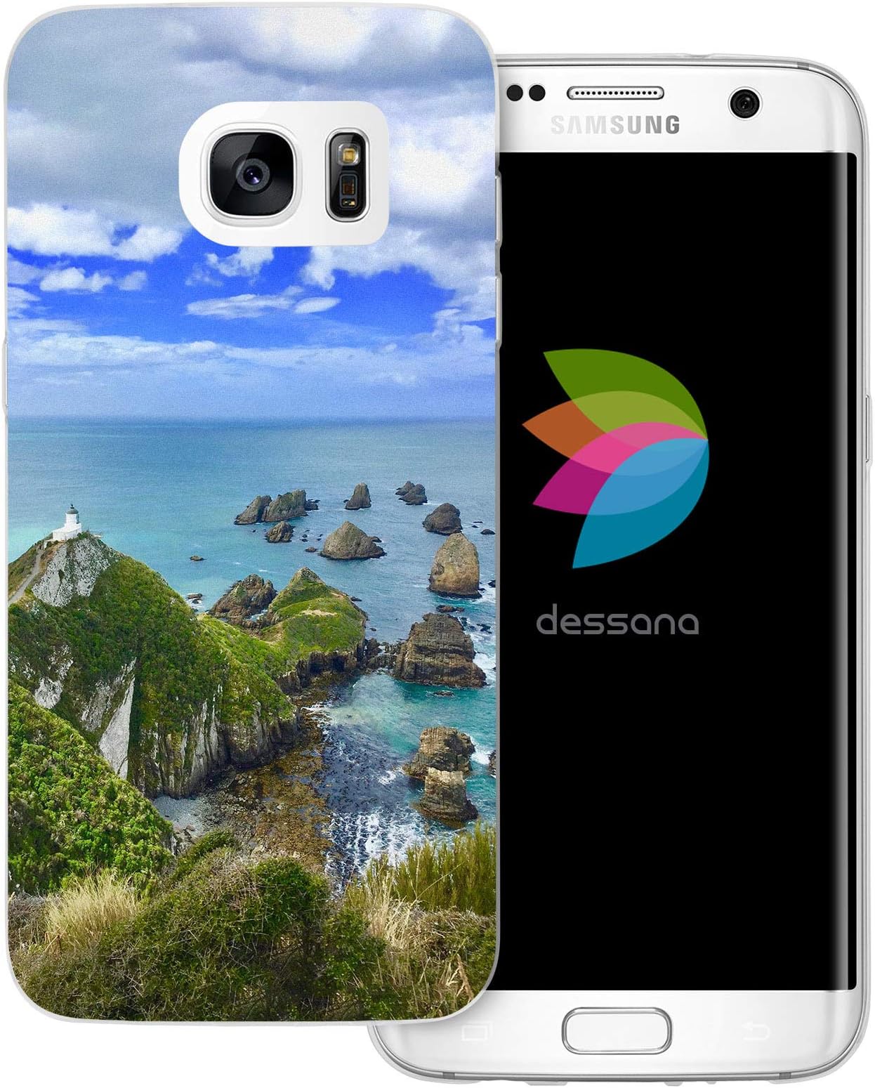 dessana New Zealand Round Trip Transparent Protective Case Phone Cover for Samsung Galaxy S9 Plus Nugget Point Lighthouse