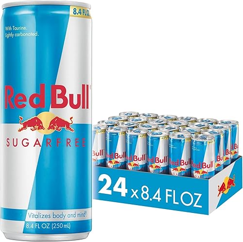 Red Bull bebida energética sin azúcar, 8.4 onzas, paquete de 24 latas — Bebidas energéticas