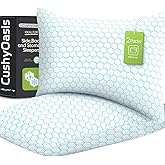 CushyOasis Shredded Memory Foam Pillow for Sleeping, Cooling Bed Pillows Set of 2, Adjustable Pillows for Side, Back, Stomach Sleepers with Washable Pillowcase (King Size, Blue)