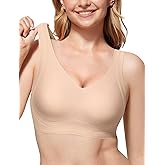 Vertvie Women's Wireless Supportive Bras Comfortable Seamless Full Coverage Bra No Underwire Soft Push Up Everyday Bralette