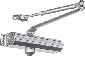 Dynasty Hardware Door Closer, Grade 1 Heavy Duty Commercial Hydraulic Closer, Self-Closing, Adjustable Spring Size 1-4, ADA Compliant, Surface Mount, Sprayed Aluminum, Series 1614