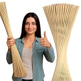 50 Pcs Smores Sticks for Fire Pit, Extra Long 36 Inch (3 ft) Bamboo (Beige) | Wooden Marshmallow Roasting Sticks for Campfire Nights, Disposable Skewers for Hot Dogs, Kabobs &amp; Backyard Grilling Parties