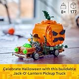 LEGO Jack-O-Lantern Pickup Truck Toy Halloween Kit 40822 Pumpkin Head Farmer view 2