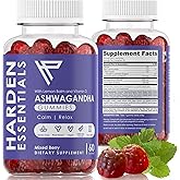KSM-66 Ashwagandha Gummies w/Lemon Balm & Vitamin D (Max Strength 750mg per Gummy) - Herbal Vegan & Gluten Free - Calm Mood Relaxation - Support Stress - Gummies for Adults Kids Women Men (60 Count)