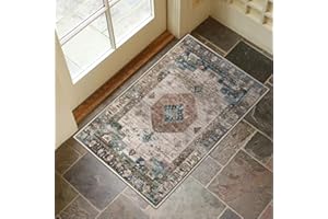 Collive Washable Indoor Doormat, Non Slip Retro Floor Mat 24" x 36" Area Rug Quick Absorbent Entrance Rug Distressed Front Door Mat, Welcome Mats Entryway Rug Doormats for Kitchen Home Patio