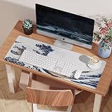 EFISH Kanagawa Surfing Mouse Pad XL 31.5 x 11.8 inches Non-Slip Edge Stitch view 7