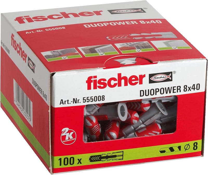 fischer Wall Plug Red Grey 8 x 40 mm