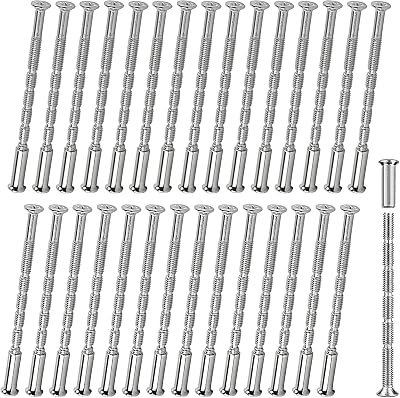 SenZee M3 Door Handle Fixing Screws and Sleeves 60 mm 3 mm Nickel Plated 30 Sets