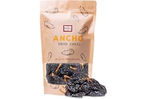 OLE RICO RICO RICO - Dried Ancho Chiles, 4 Oz - Premium Dried Chiles, Great for Birria Sauce, Mexican Mole, Enchiladas, Salsas, Pozole, Mild to Medium Heat, Sweet & Smoky Flavor. 100% Natural Dried Chili Peppers, Resealable in Kraft Bag by RICO RICO
