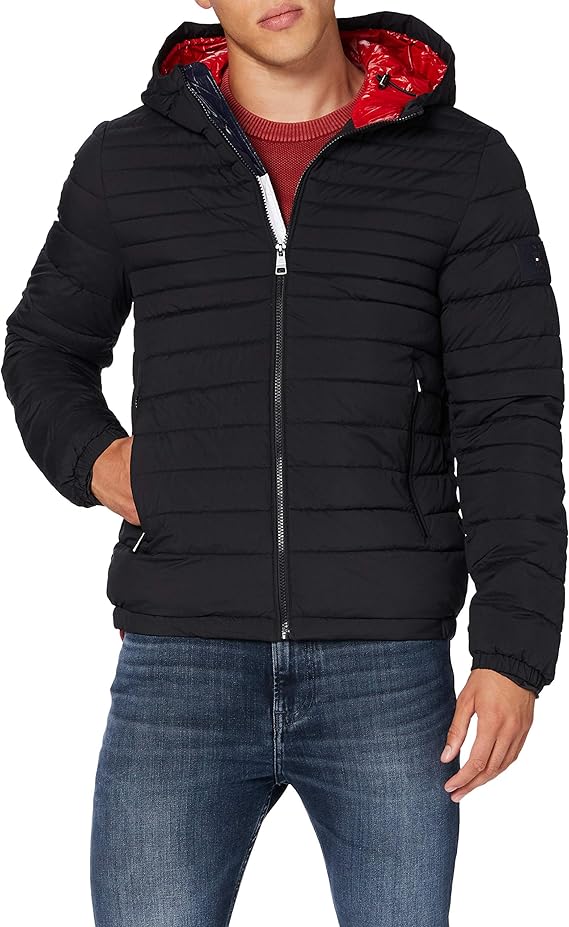 tommy hilfiger fur hooded padded bomber jacket