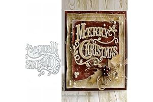 Matrices de découpe en métal « Merry Christmas » en forme de feuilles de houx pour la fabrication d'albums, de cartes, le scr