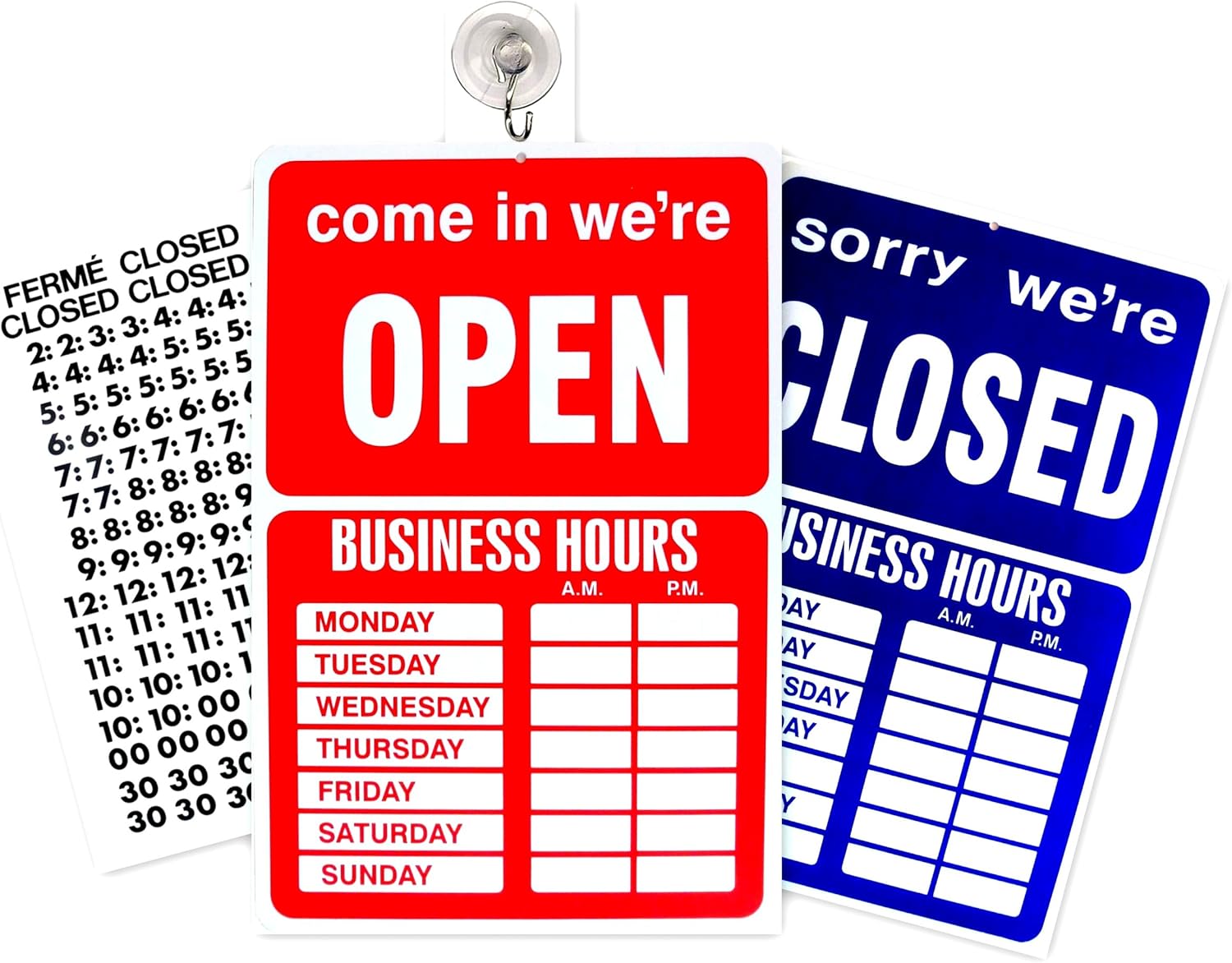 Amazon Com Open Closed Sign Business Hours Notice Storefront For