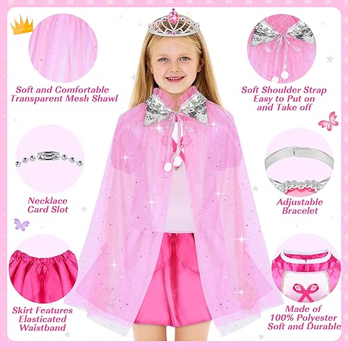 16 Pcs Princess Dress Up Clothes for Little Girl Role Play Costume