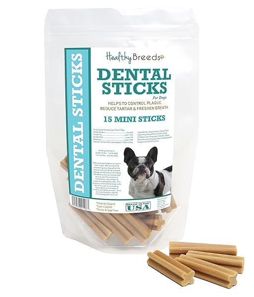 HEALTHY BREEDS FRENCH BULLDOG DENTAL STICKS MINIS 15 COUNT