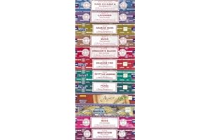 Set of 12 Nag Champa, Lavender, Arabian Musk, Egytian Jasmine, Musk, Dragon's Fire, Dragon's Blood, Prana, Ajaro, Money, Rose, Meditation by Satya Incense Bangalore (BNG)