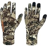 BASSDASH Men’s Camo Hunting Gloves UPF 50+ Lightweight Touchscreen Gloves for Warm Weather Fishing Hiking Outdoor Activities