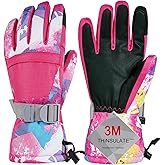 Pnosnesy Ski Gloves, Warmest Waterproof and Breathable Snow Gloves for Cold Weather, Fits Both Men & Women,for Parent Child Outdoor