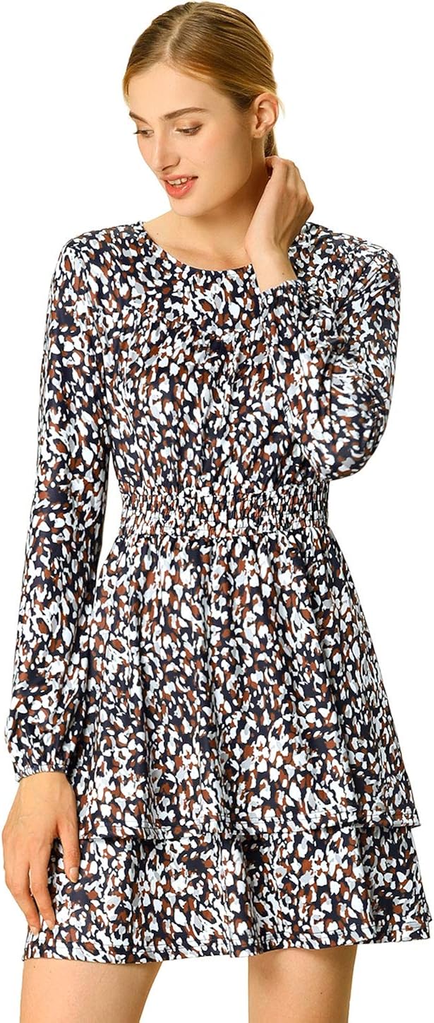 leopard figure layer dress
