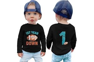 First Birthday Shirt Baby Boys One Year Old Tops 1st Birthday T-Shirt Cotton Long Sleeve Clothes Outfit