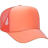 OTTO Polyester Foam Front 5 Panel High Crown Mesh Back Trucker Hats in 97, Bulk, Wholesale