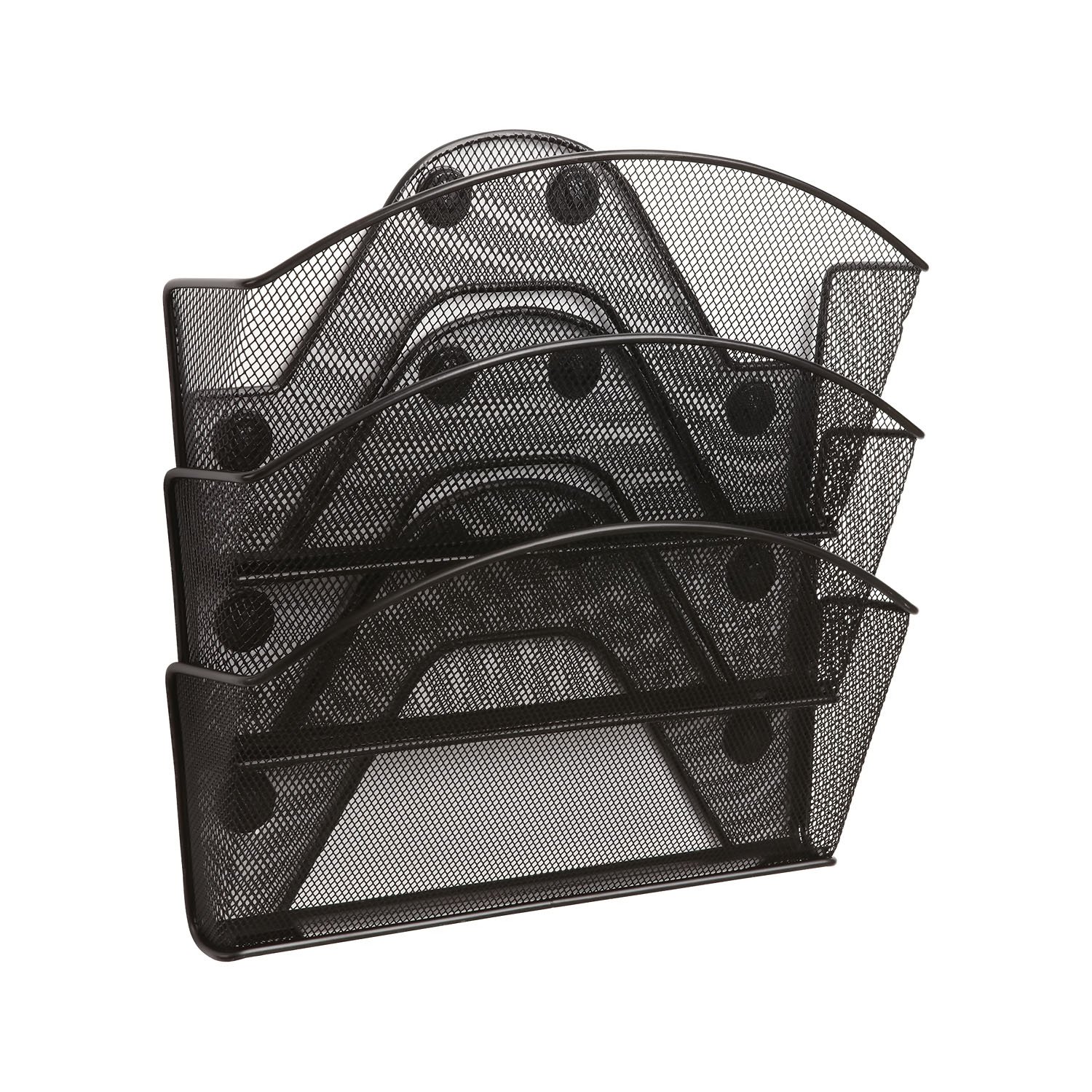 Onyx Mesh Triple File Basket in Black Set of 6