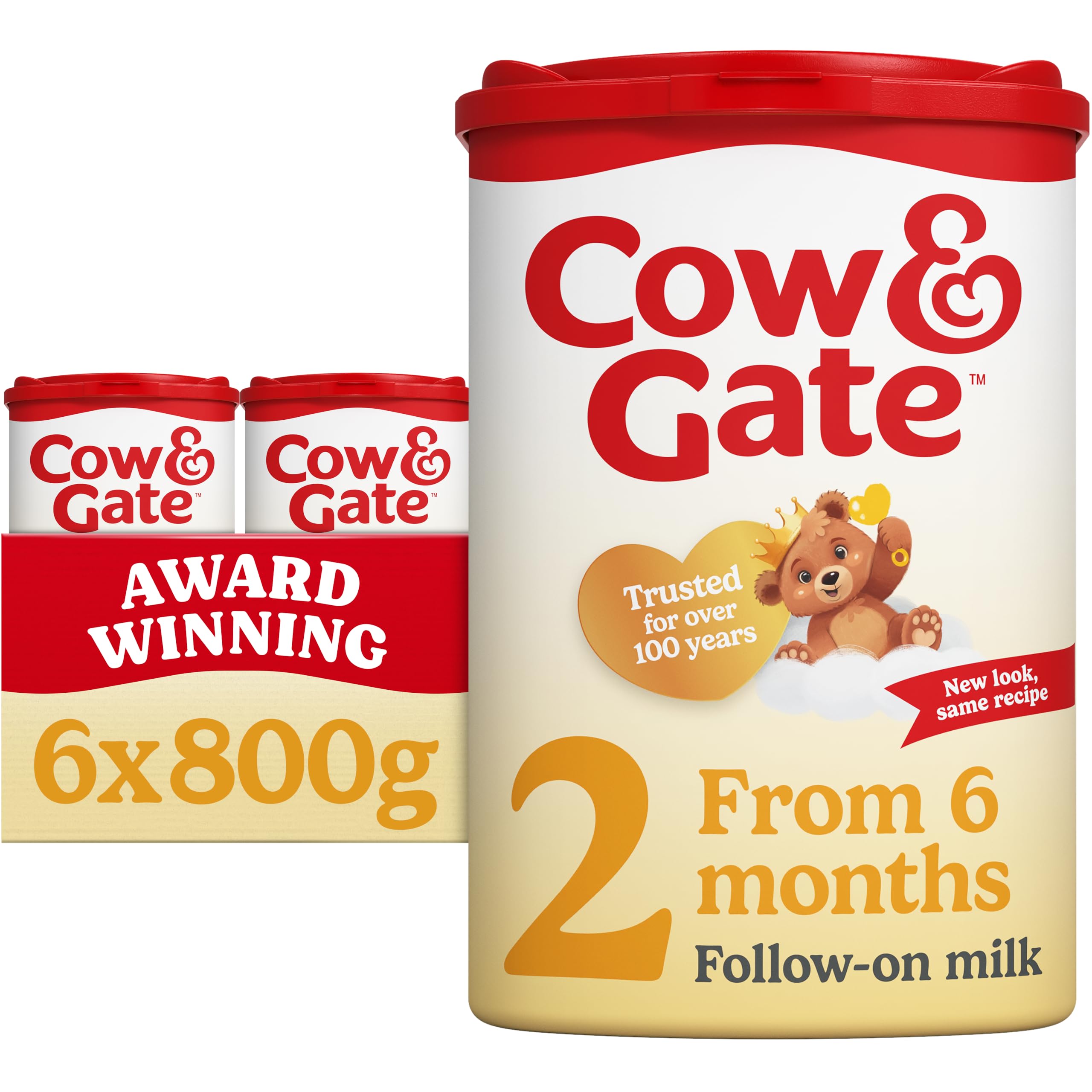 Cow & Gate 2 Follow On Baby Milk Powder Formula, 6-12 Months, 800g (Pack of 6) - Packaging May Vary