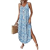 WIHOLL Summer Dresses for Women 2026 Maxi Dress Boho Sundresses Halter Dress Beach Vacation ClothesTravel Outfits