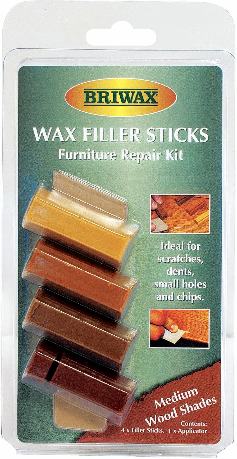 Briwax Filler Sticks Medium Wood Repair Scratches Drops Assorted Shades