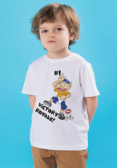 Dabbing Jeffy Puppet Kids T-shirt Youtuber Boy Girl Children Top Cartoon Tshirt