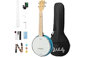 Mulucky 4 String Banjolele, Banjo Ukulele Concert Size 23 inch (Sky Blue)