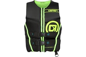 O'Brien Flex V-Back Life Jacket – Coast Guard Approved Adult Life Vest with Flex Fit Design, Lightweight Foam & Front Zip Closure for Watersports, Boating, and Jet Skiing