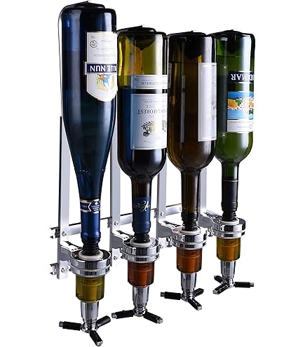 Beaumont 4 Bottle Rotary 1.5oz Metrix Liquor Dispenser - 4