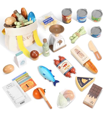 Bigjigs Toys - Sachets De Thé En Bois Pour Jeu De Rôle - Parfums Citron, Fraise Et Menthe - Boîte De Rangement - Dès 3 Ans