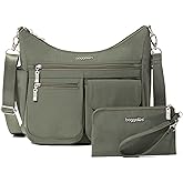 Baggallini Modern Everywhere Crossbody Bag for Women 11x9x4.5 Rfid Hobo Bag