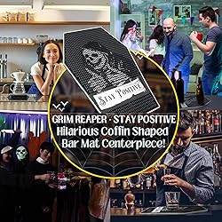 Stay Positive Skeleton Sign - Coffin Bar Mat for