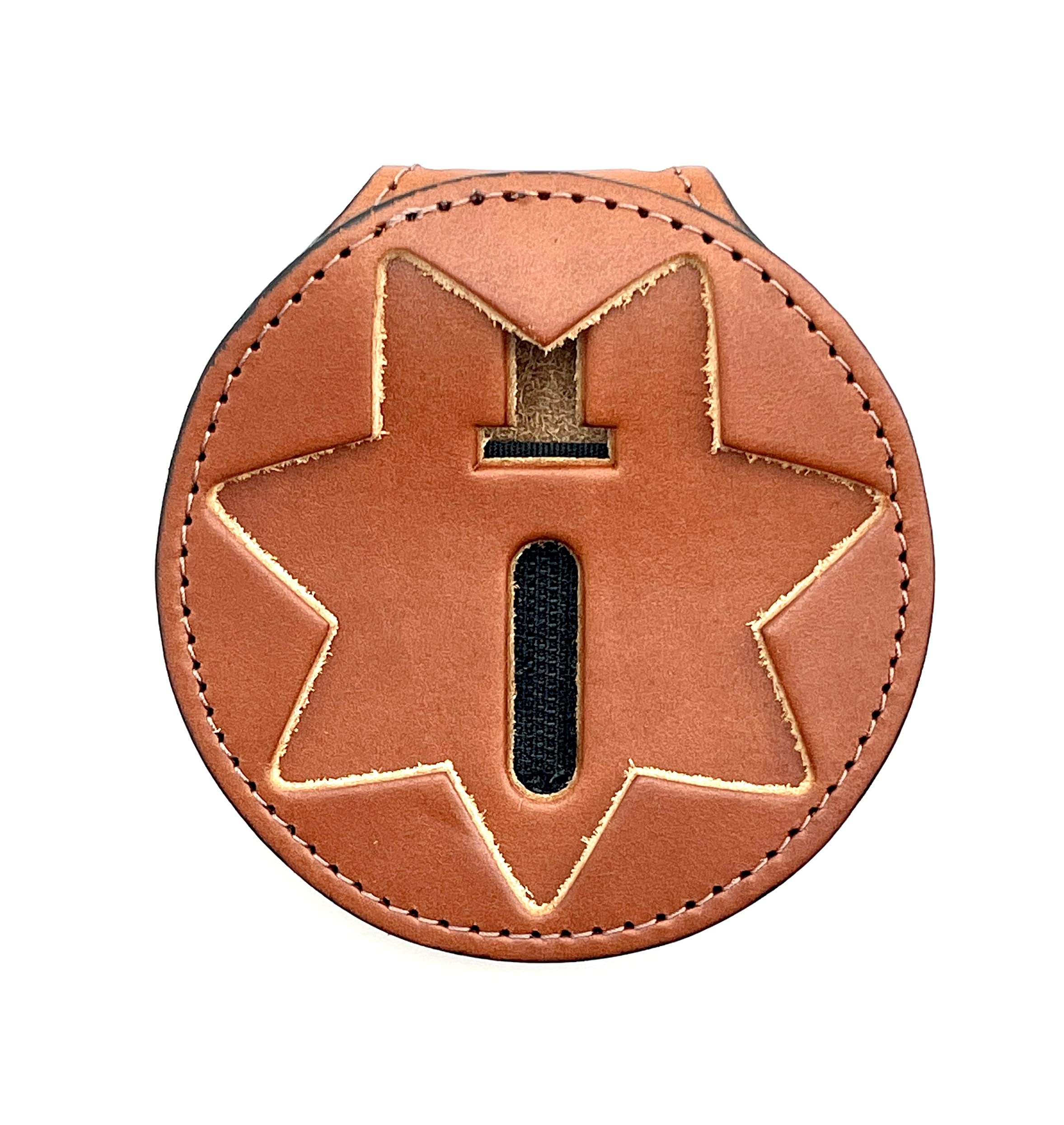 Perfect Fit Shield Wallets Arizona San Francisco Corrections 7 Point Star Tan Belt Clip Badge Holder with Neck Chain (Cutout 382)
